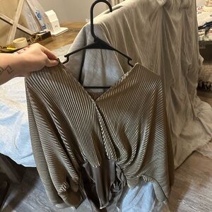 Elegant Brown Striped Women's Top